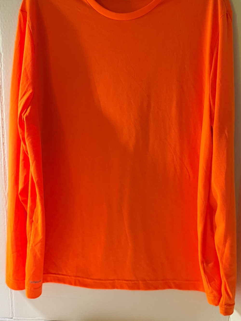 Athletic Works Neon Orange Long-Sleeve Crew Neck Shirt